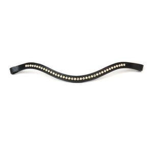 Black Leather Small Stone Browbands by Bridle2Fit